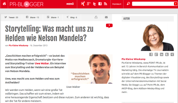 Thema: Was macht uns zu Helden wie Nelson Mandela?