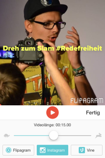 Die Geschwindigkeit und Videolänge mit Flipagram einstellen.