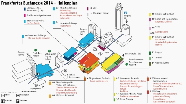 Hallenplan der Frankfurter Buchmesse 2014