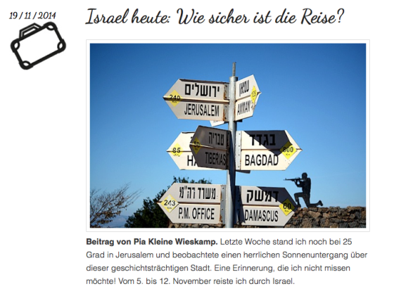 Blogbeitrag zum Thema Sicherheit und Israel.